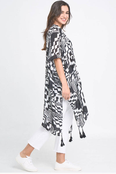 Geometric Art Kimono: Blue