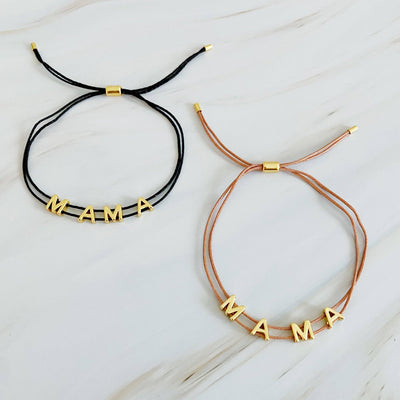 Satin Thread Mama Bracelet: Blue