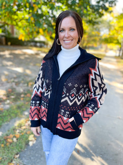 Aba Daba Honeymoon Aztec Sweater Jacket