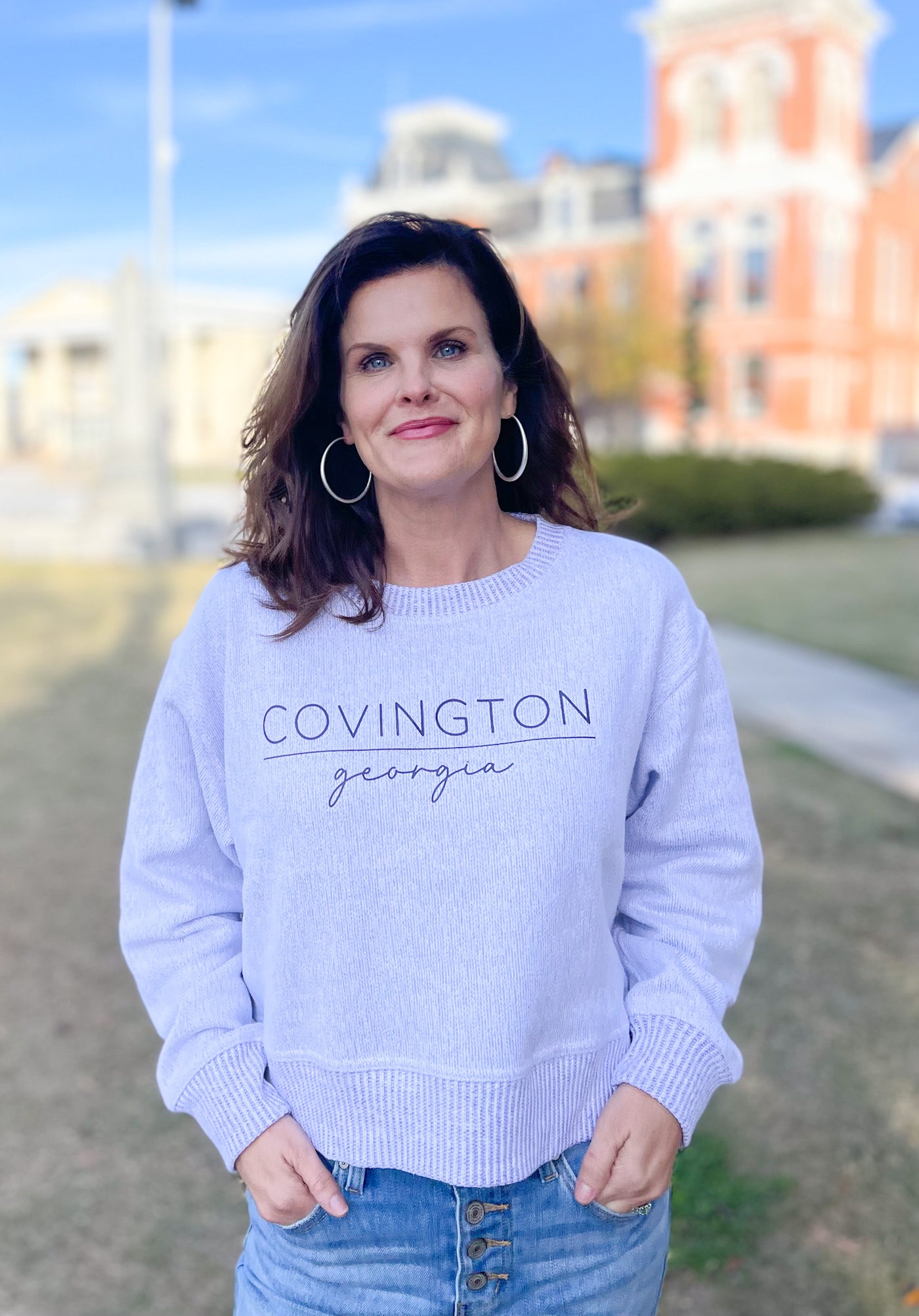 Covington, Georgia Grape Cool Down Cropped Sweatshirt