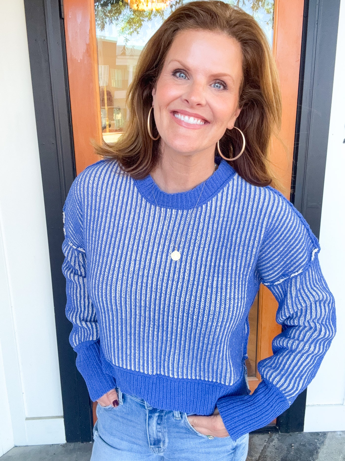 Love Rollercoaster Two Tone Striped Sweater