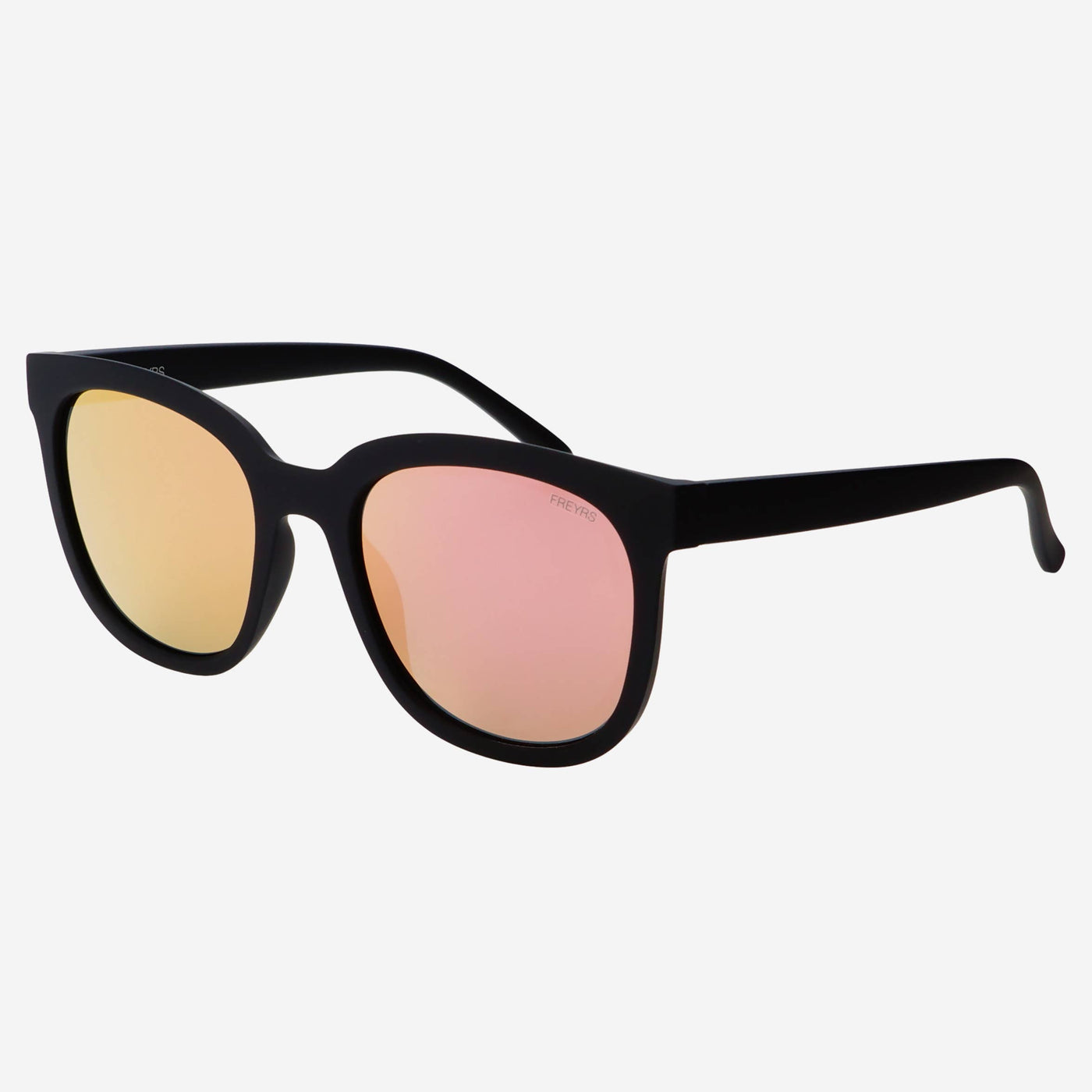 Taylor Oversized Sunglasses: Matte Black / Pink Mirror