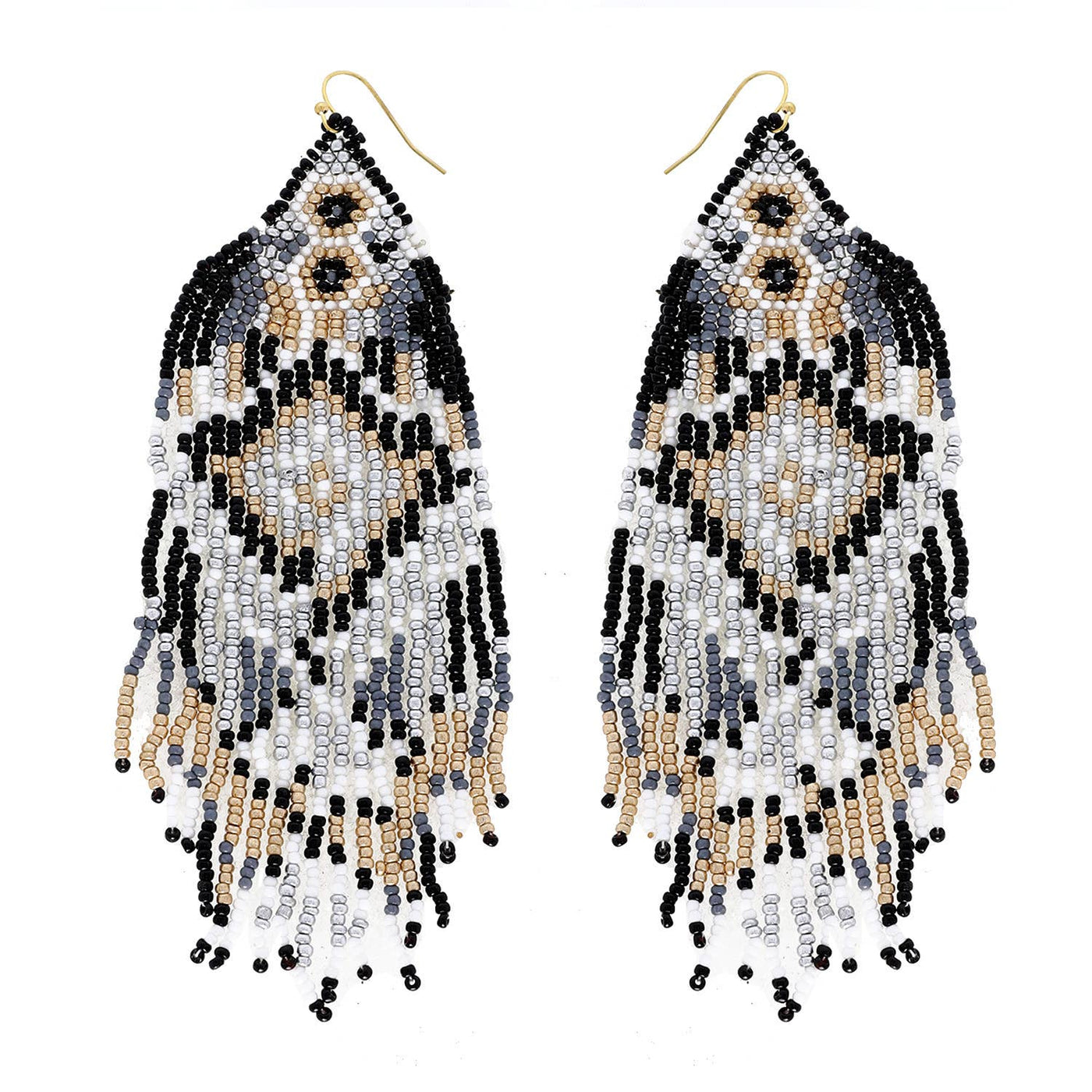 Native American Tassel Earrings: Mint