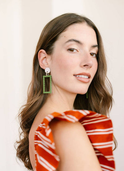 Sunshine Tienda Green Dot Dangles Earrings