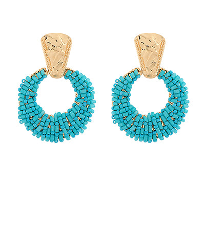 Beaded Gradual Door Knocker Earrings