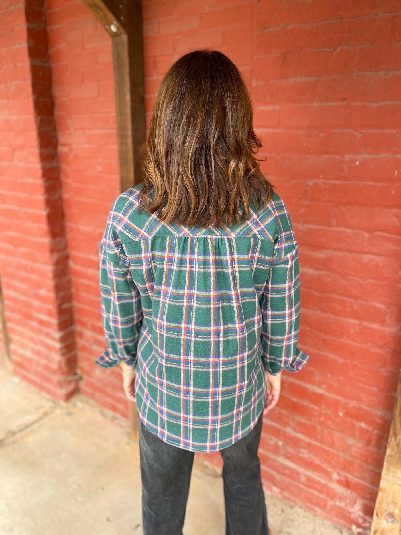 Free Your Mind Plaid Flannel Button Down Top