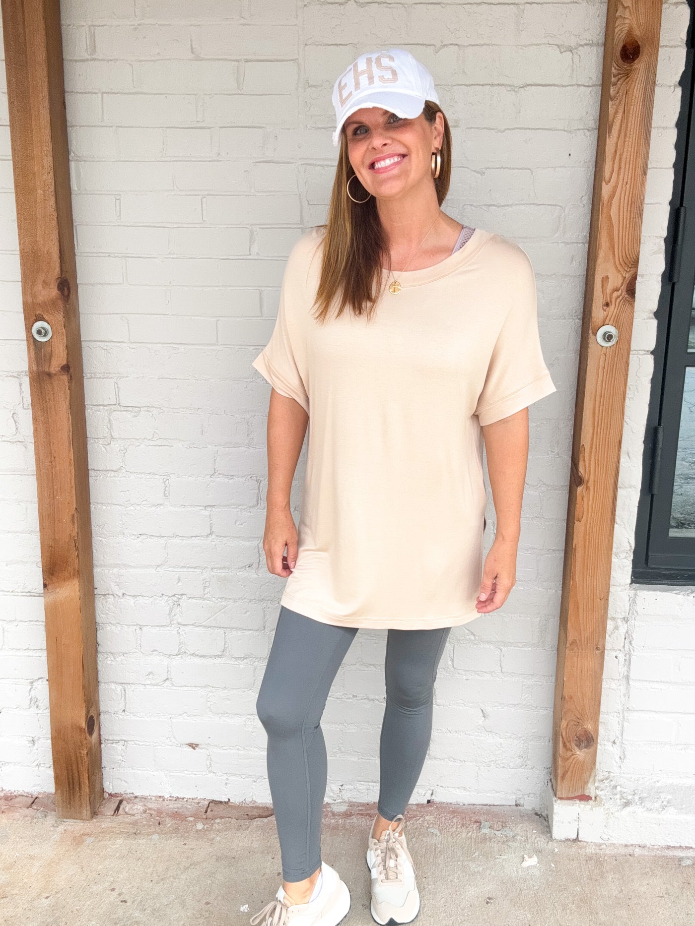 Calendar Girl Dolman Sleeve Oversized Tunic Tee