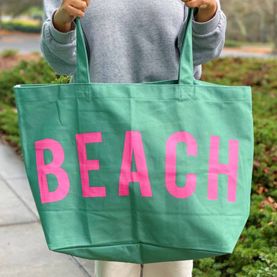 Well Made Beach Canvas Tote: Pink