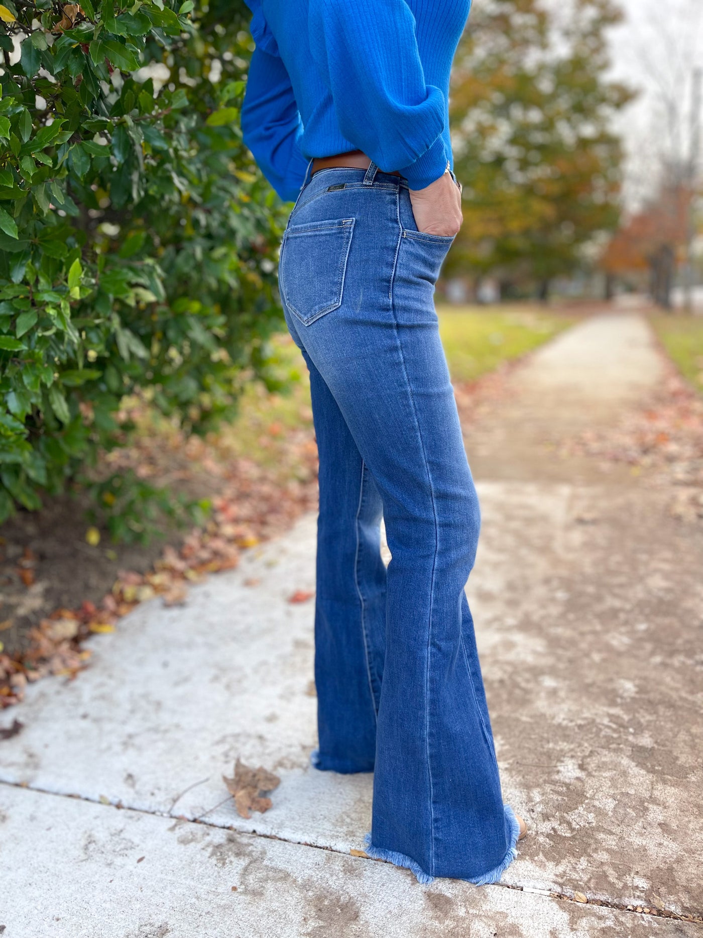 Magnolia High Rise Frayed Hem Flare Jeans