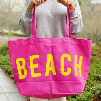 Well Made Beach Canvas Tote: Pink