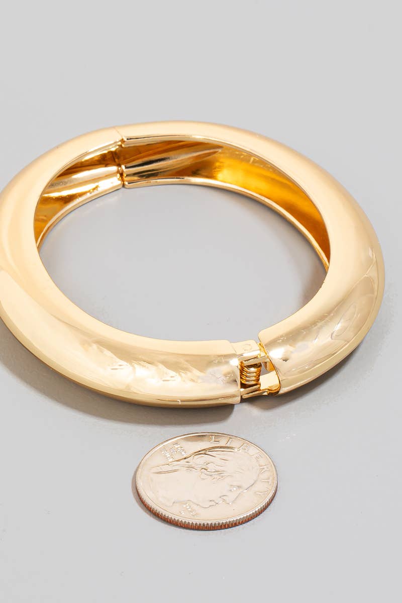 Solid Hinged Bangle Bracelet: G
