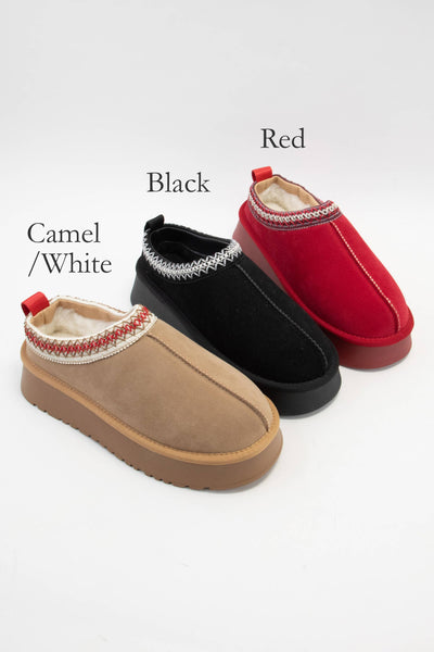 ARTISAN BINDING SHORT ANKLE FUR-LINED COZY SLIPPER: OATMEAL / B12