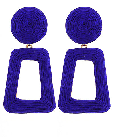 Wrapped Open Trapezoid Drop Earrings