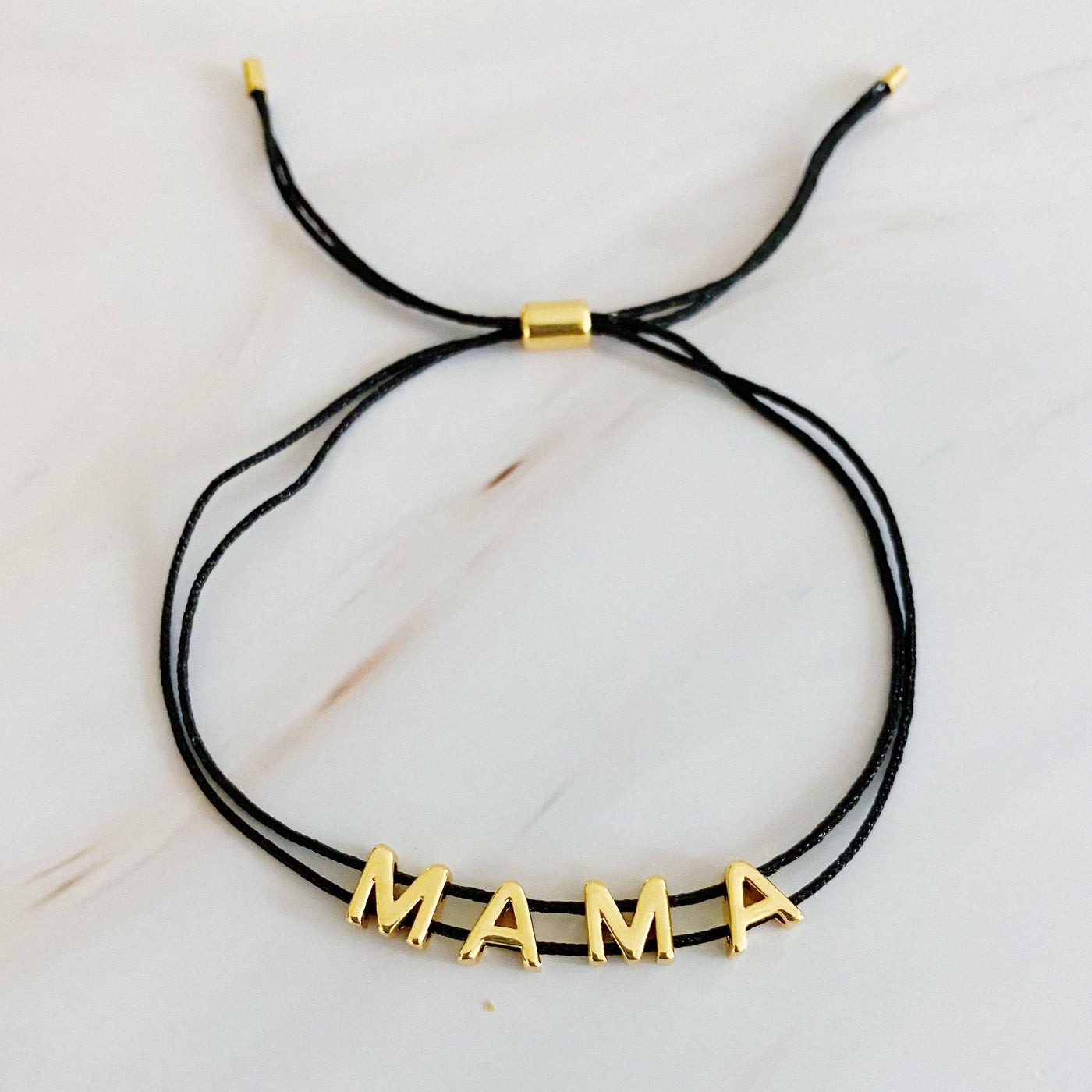 Satin Thread Mama Bracelet: Taupe