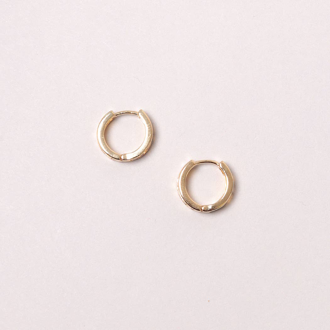 14K Gold-Dipped Carved Hoop Earring: GLD / ONE SIZE