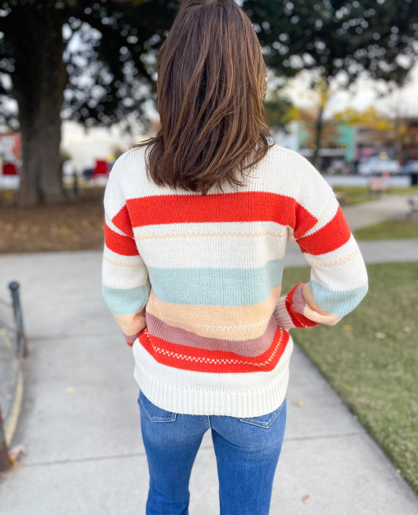 Pretend Colorblock Stripe Sweater