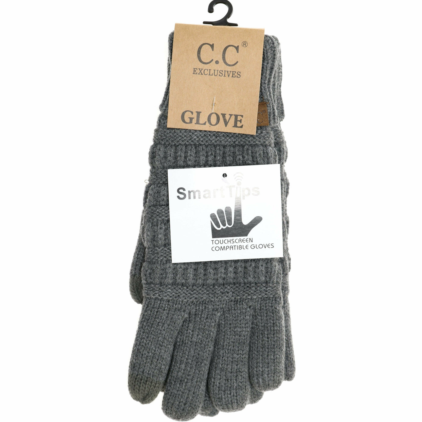 Women's Knit CC Gloves with Fuzzy Lining: Teal