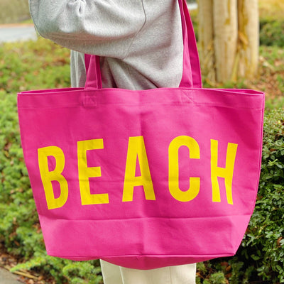 Well Made Beach Canvas Tote: Pink
