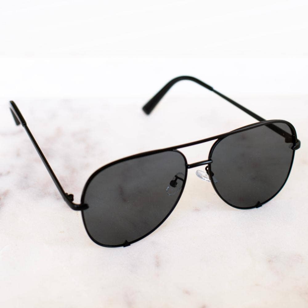 Alexa Aviator Frame Sunglasses: Brown