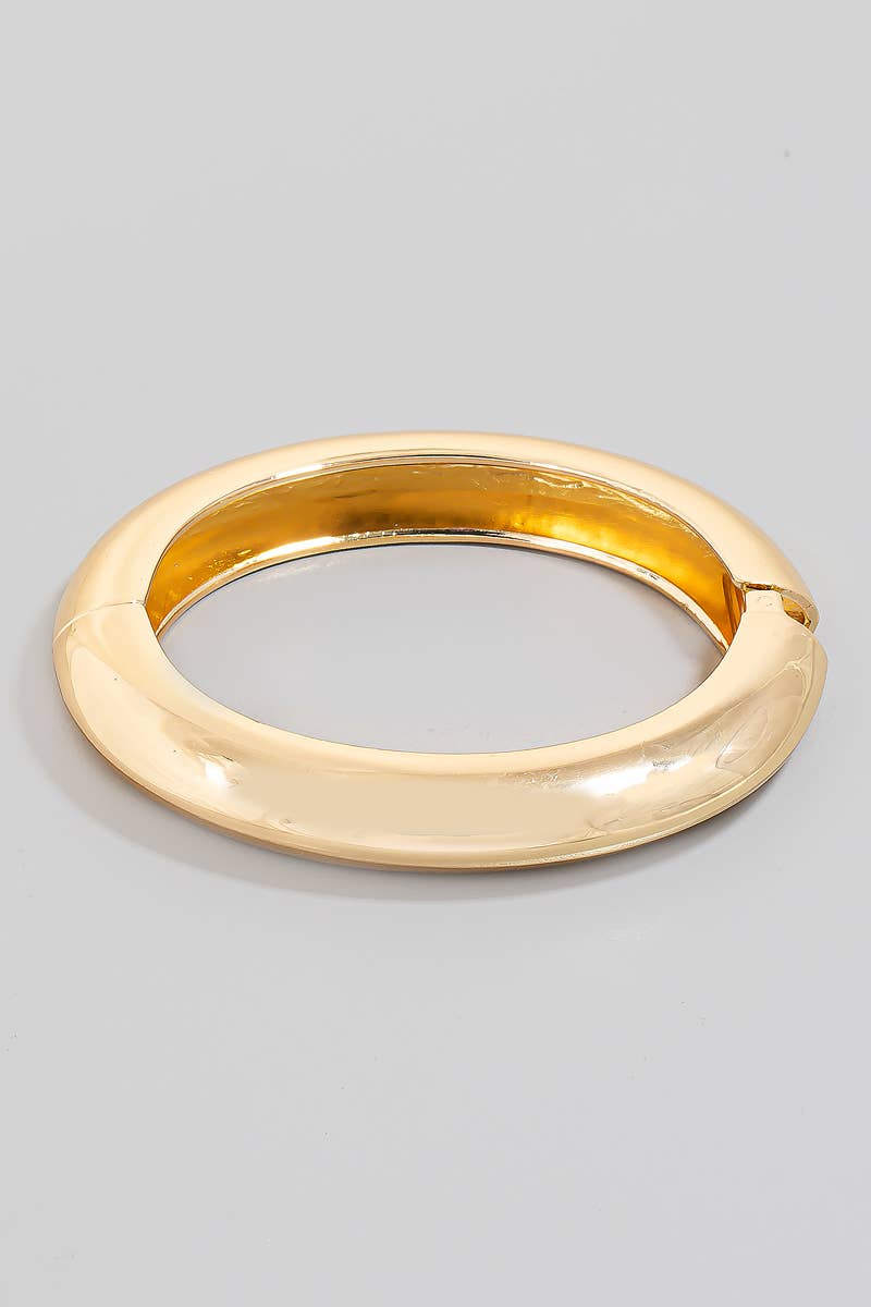 Solid Hinged Bangle Bracelet: G