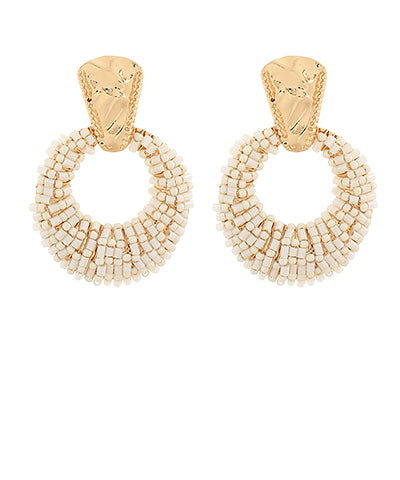 Beaded Gradual Door Knocker Earrings