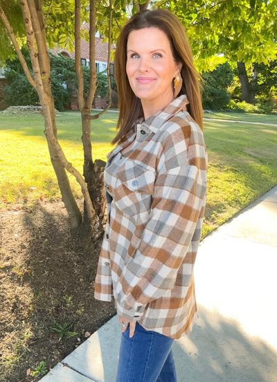 Tuff Plaid Button Down Shacket