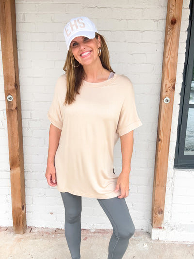 Calendar Girl Dolman Sleeve Oversized Tunic Tee