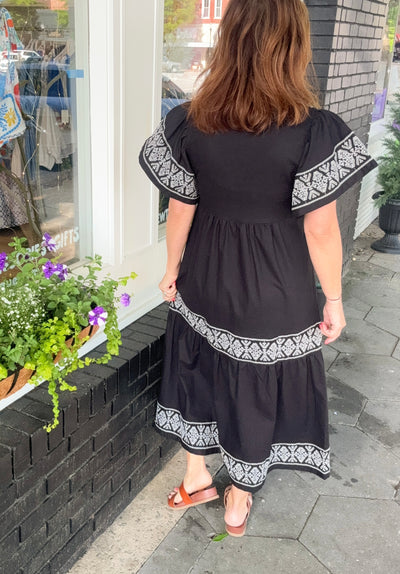 Bohemian Rhapsody Embroidered Midi Dress
