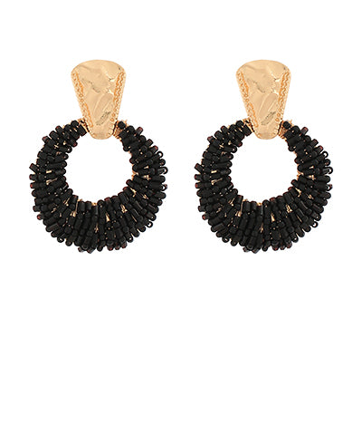 Beaded Gradual Door Knocker Earrings