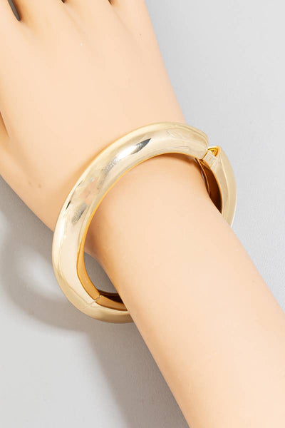Solid Hinged Bangle Bracelet: G
