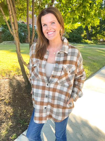 Tuff Plaid Button Down Shacket