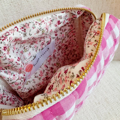 Color Parade Gingham Cosmetic Case: Pink