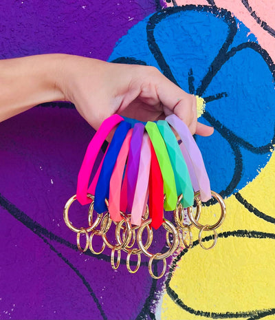 Silicone Keychain Bracelet: Black