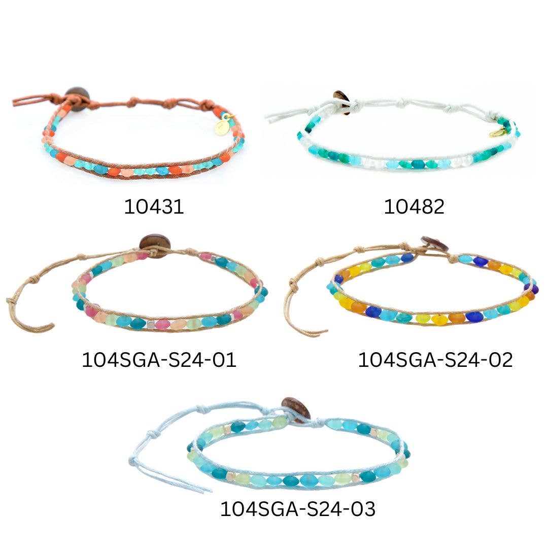 Sea Glass Anklets (10 pack assorted)