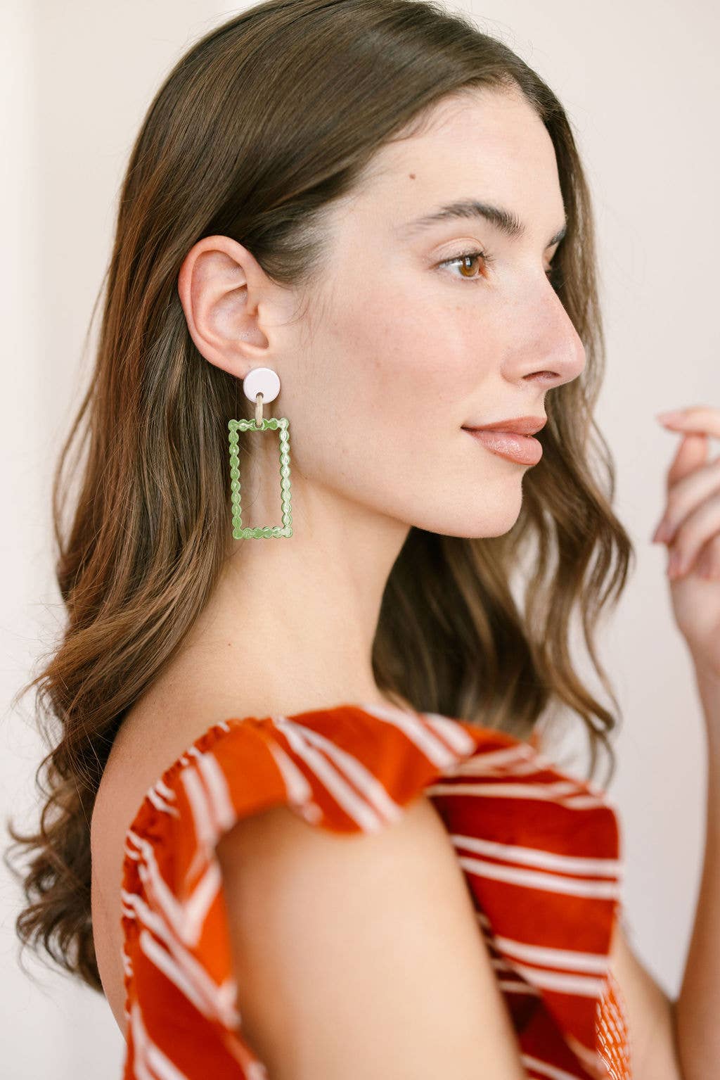 Sunshine Tienda Green Dot Dangles Earrings