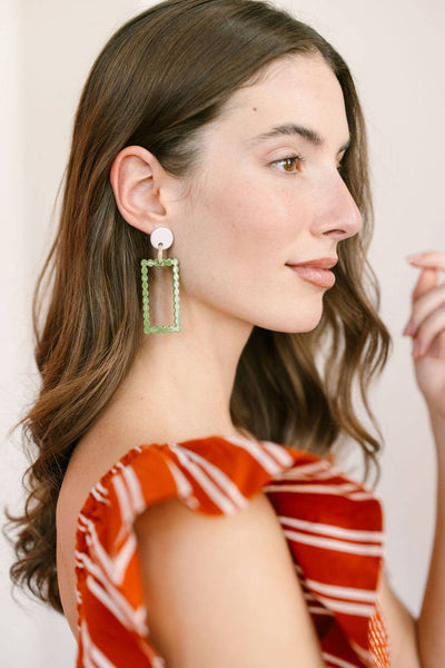 Sunshine Tienda Green Dot Dangles Earrings