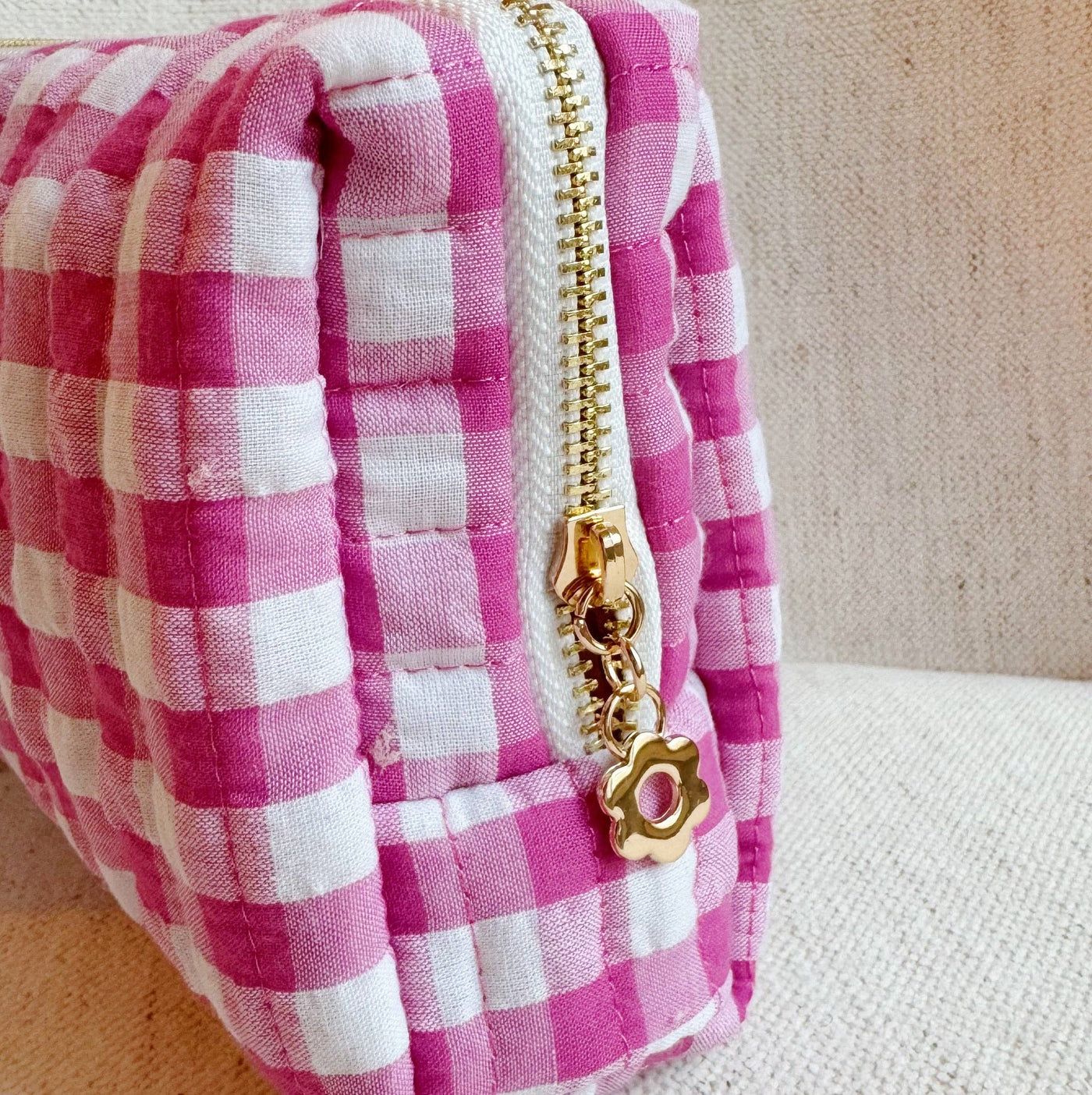 Color Parade Gingham Cosmetic Case: Pink