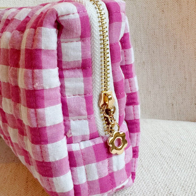 Color Parade Gingham Cosmetic Case: Pink