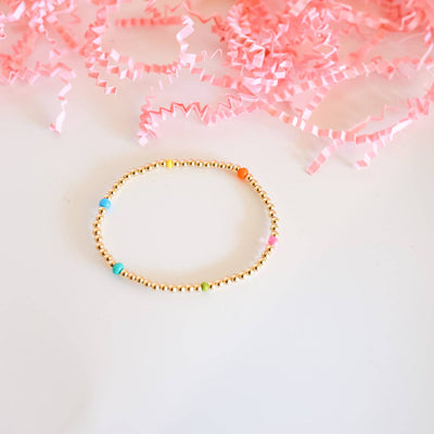 Beaded Blonde Confetti Poppi Bracelet: Standard 6.75 inch