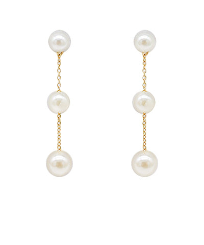 Connected Pearl Ball Earrings