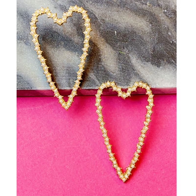 Pearl Encrusted Heart Earrings