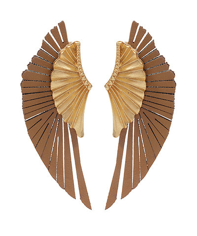 Wing Shape PU Leather Earrings