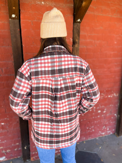 Sherpa Lined Plaid Flannel Jacket