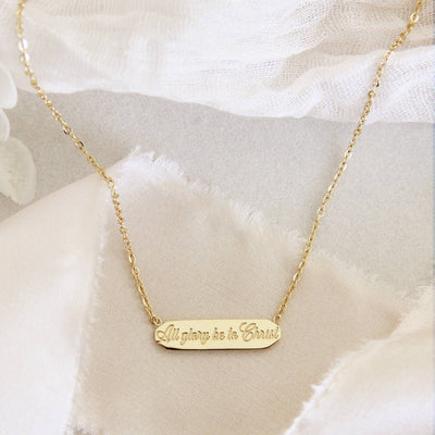 All Glory Be To Christ Necklace: Yellow Gold