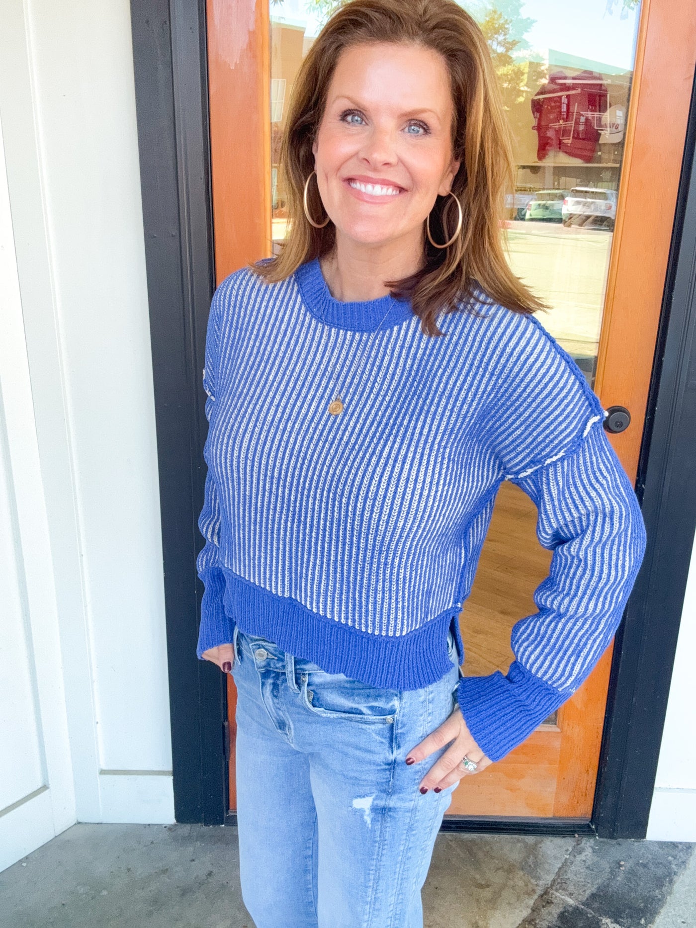 Love Rollercoaster Two Tone Striped Sweater