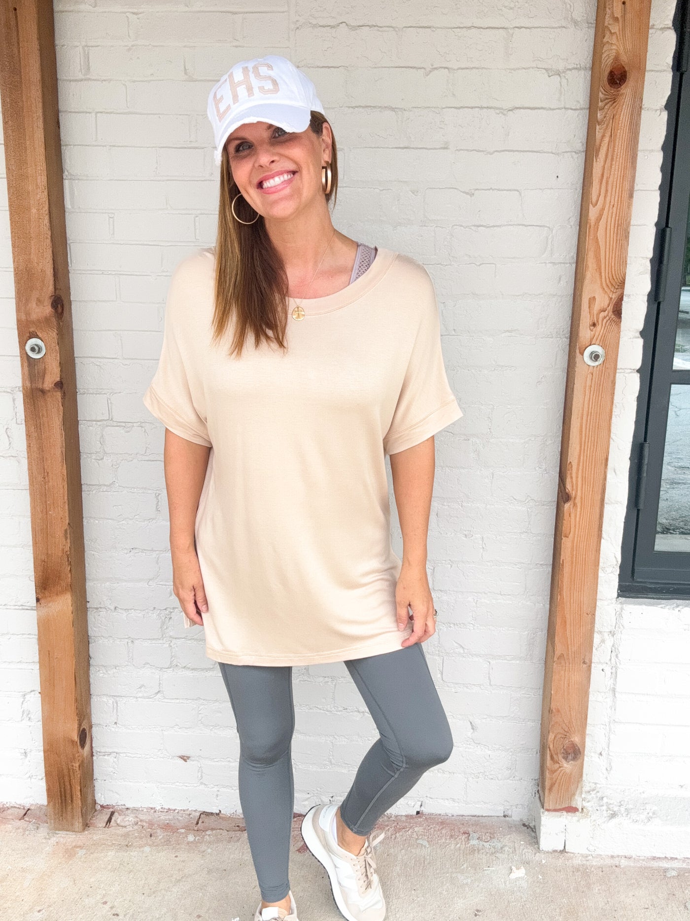 Calendar Girl Dolman Sleeve Oversized Tunic Tee