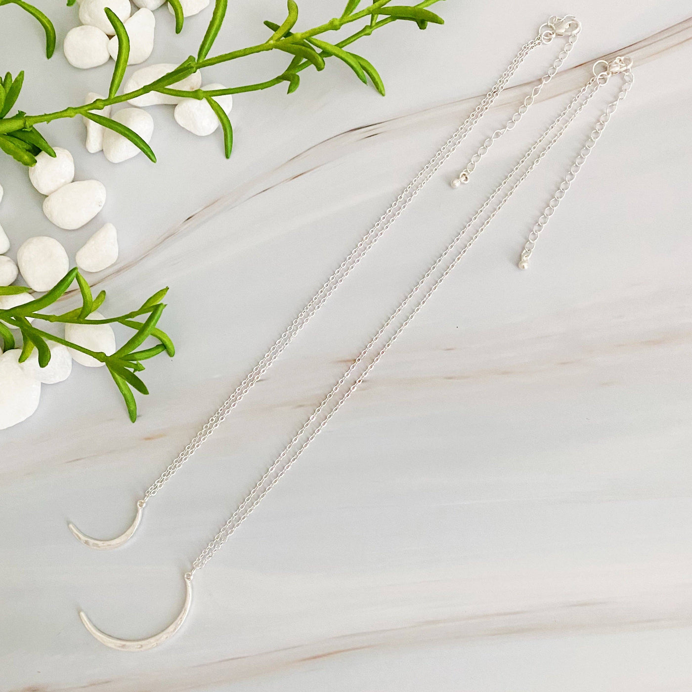 Crescent Duo Necklace Set Of 2: Gold