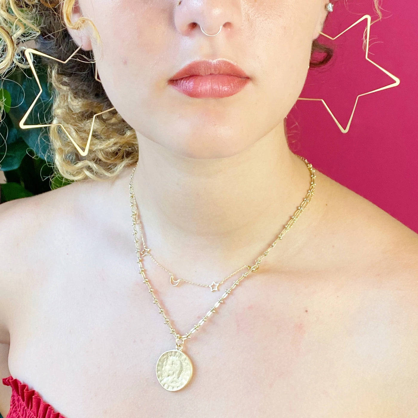 Twinkling Star Hoop Earrings