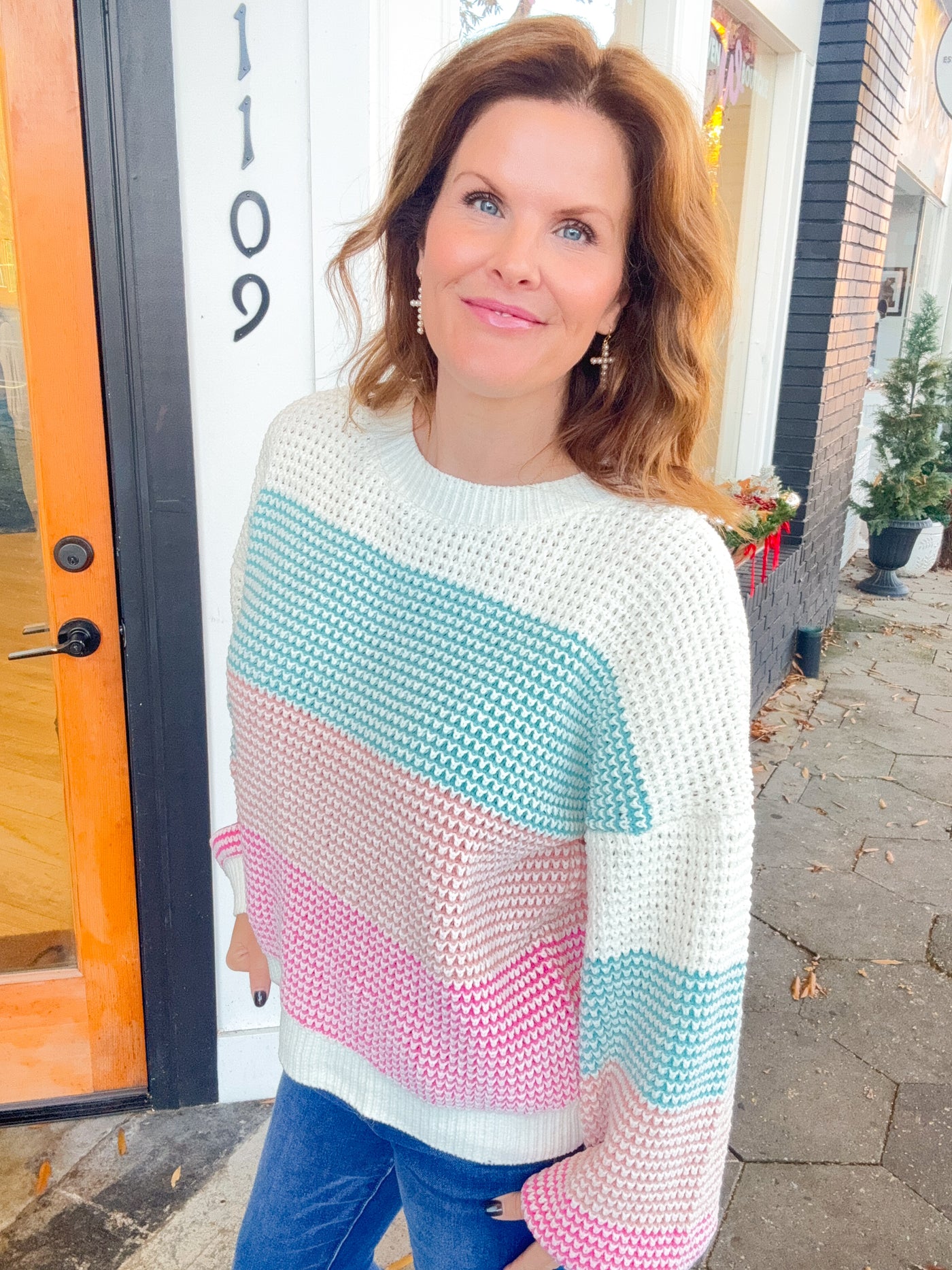 Suddenly Color Block Knit Sweater