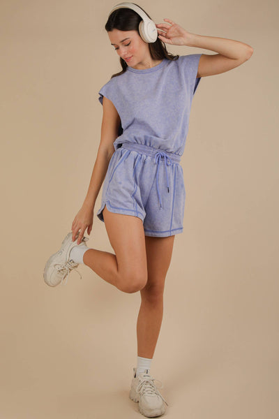 NP70783-Washed Knit Romper w/ Cutout Back: BLACK / S-M-L/2-2-2
